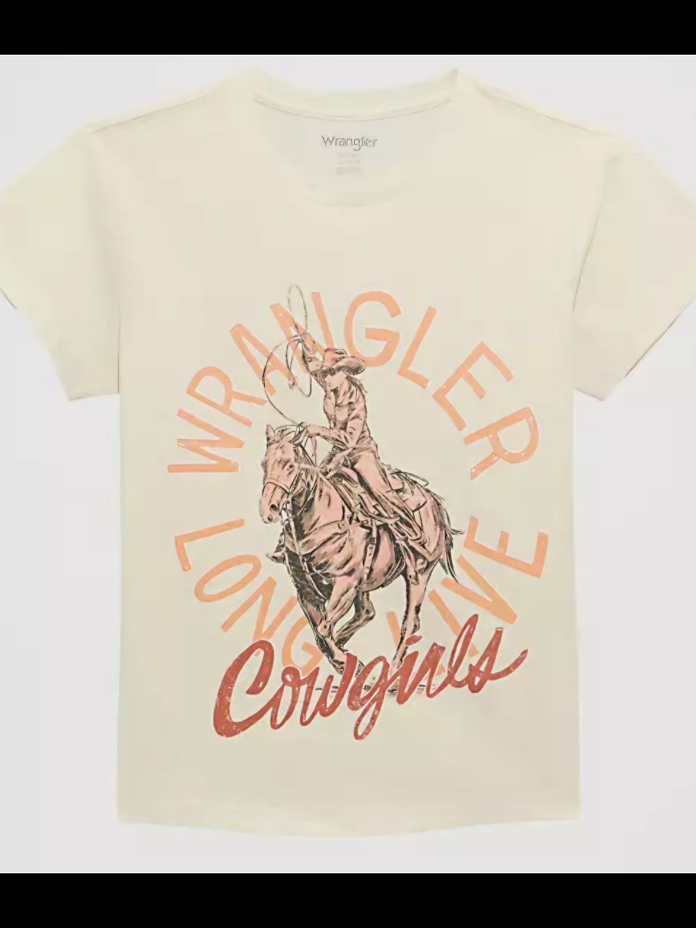 Wrangler Girls' Cream Graphic Cowgirl Tee